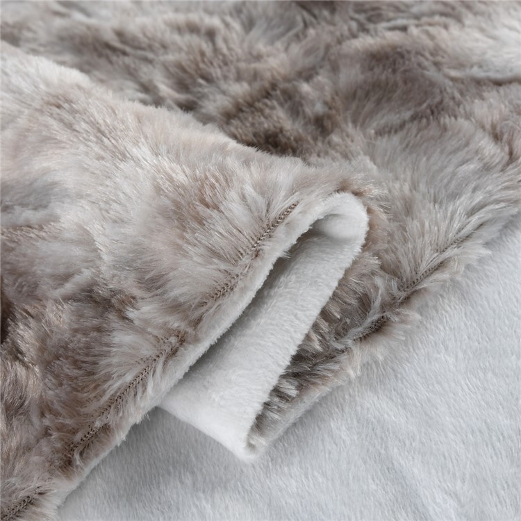 130x160cm Thickening Flannel Lamb Composite Home Office Double-Layer Blanket - Style C-8