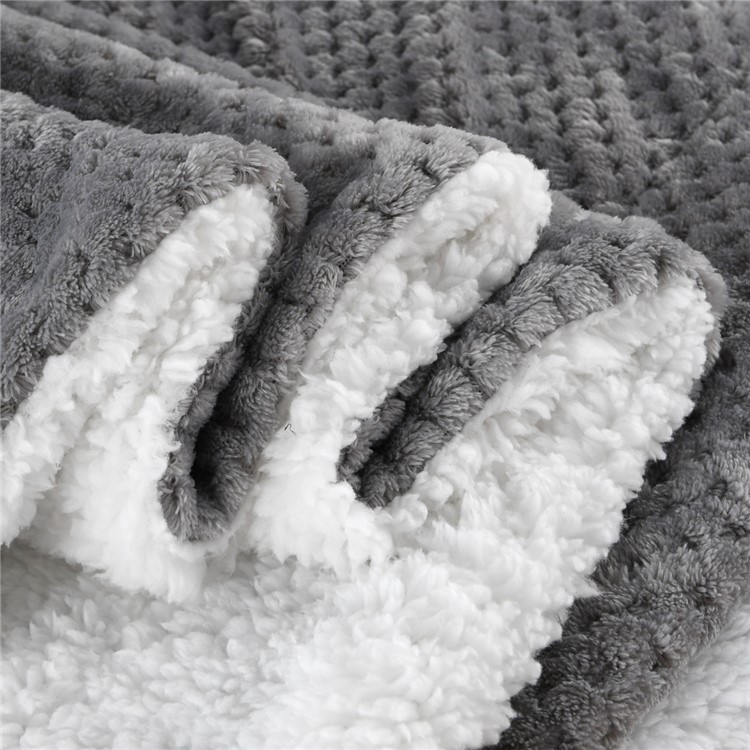 130x160cm Thickening Flannel Lamb Composite Home Office Double-Layer Blanket - Style E-6