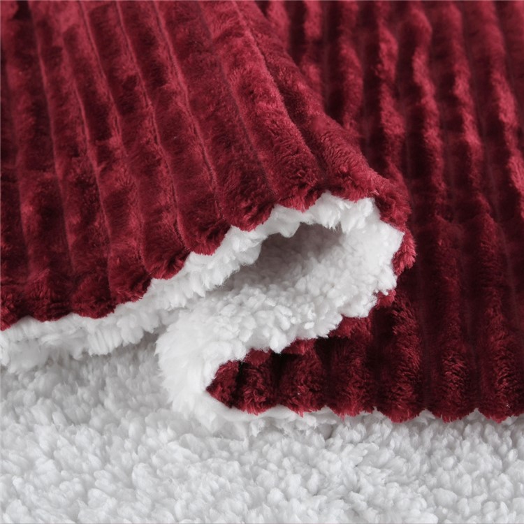 130x160cm Thickening Flannel Lamb Composite Home Office Double-Layer Blanket - Style G-5