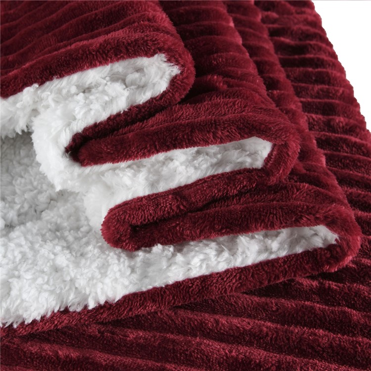 130x160cm Thickening Flannel Lamb Composite Home Office Double-Layer Blanket - Style G-6