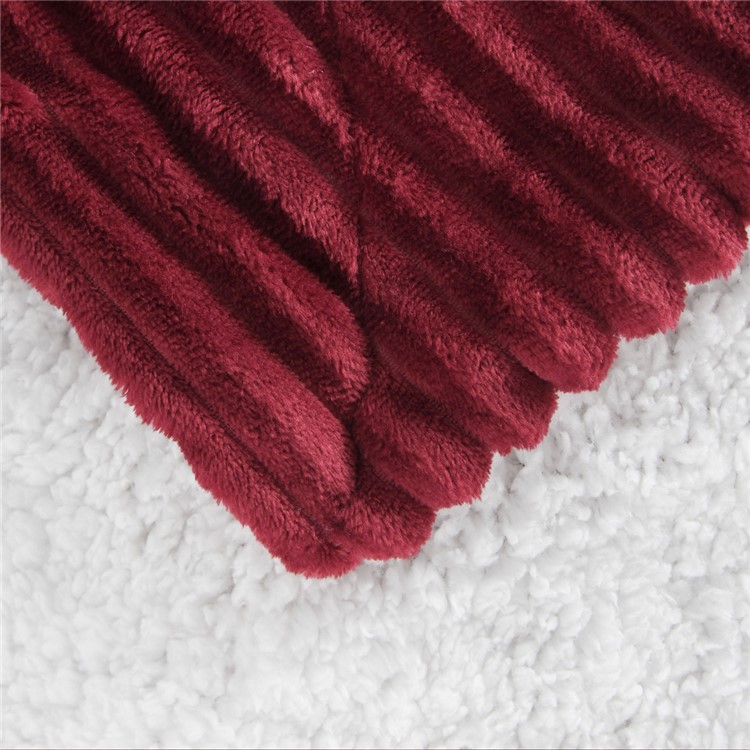 130x160cm Thickening Flannel Lamb Composite Home Office Double-Layer Blanket - Style G-7