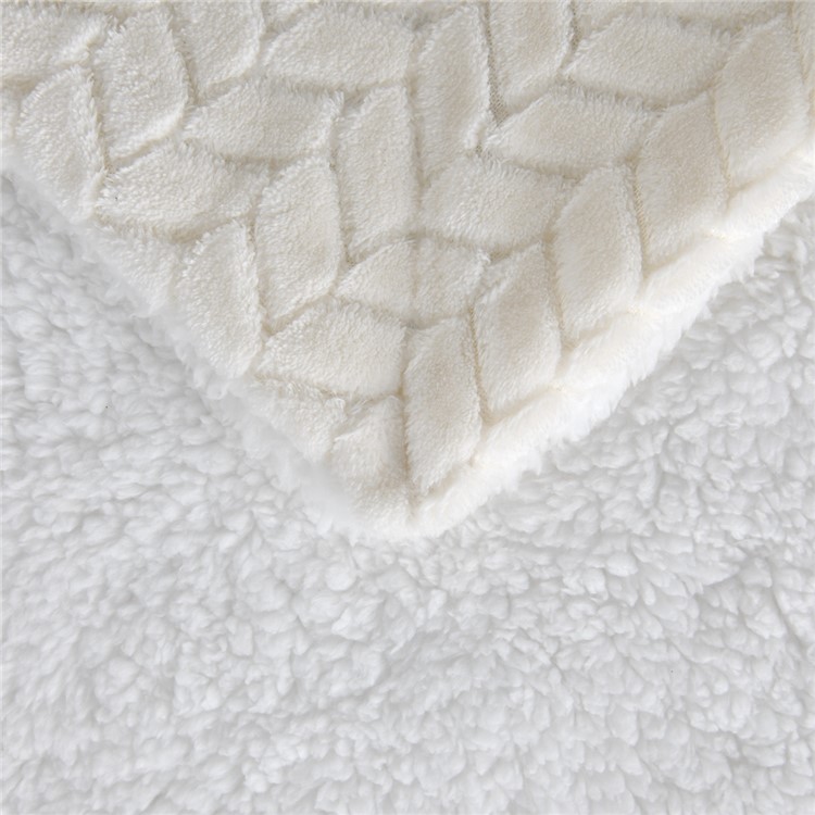 130x160cm Thickening Flannel Lamb Composite Home Office Double-Layer Blanket - Style J-4