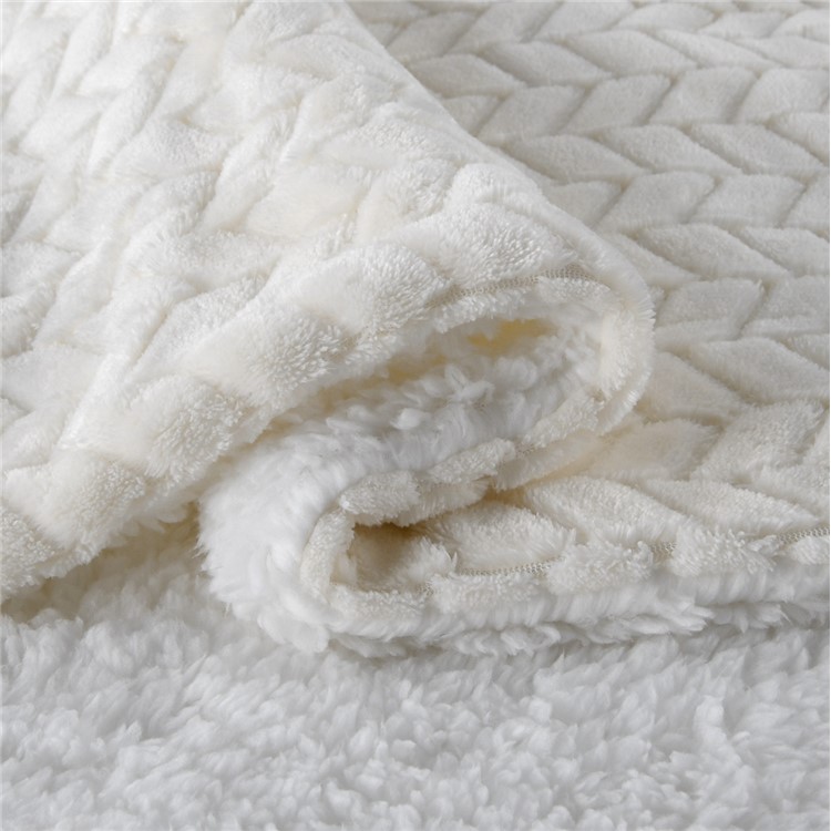 130x160cm Thickening Flannel Lamb Composite Home Office Double-Layer Blanket - Style J-5