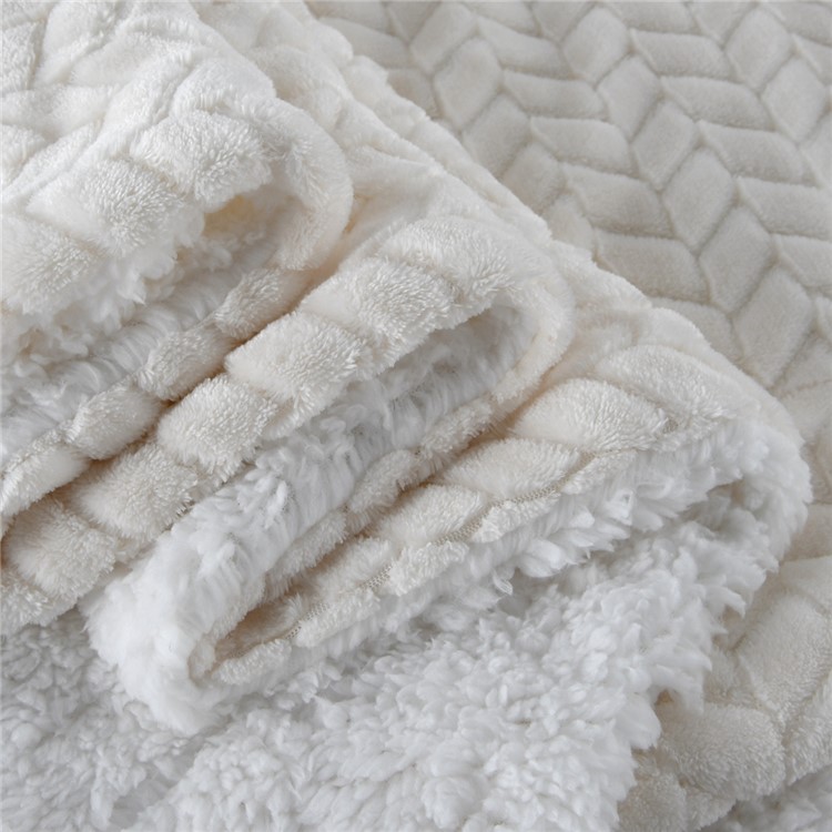 130x160cm Thickening Flannel Lamb Composite Home Office Double-Layer Blanket - Style J-6