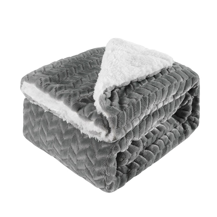 130x160cm Thickening Flannel Lamb Composite Home Office Double-Layer Blanket - Style K-1