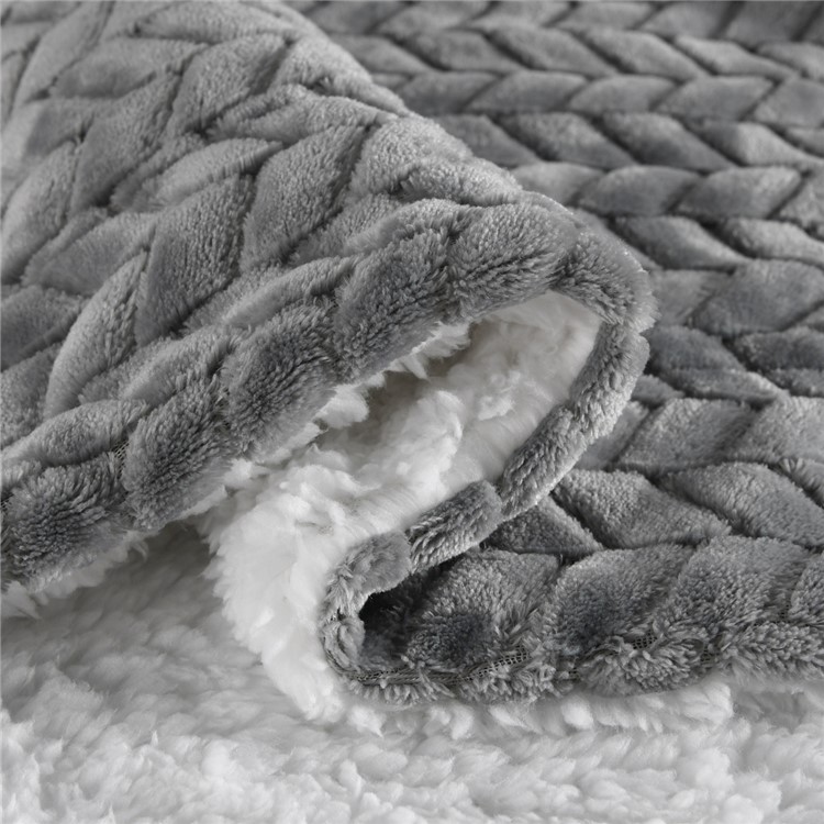 130x160cm Thickening Flannel Lamb Composite Home Office Double-Layer Blanket - Style K-6