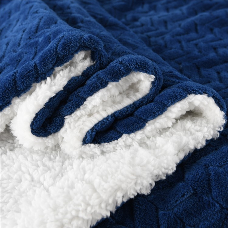 130x160cm Thickening Flannel Lamb Composite Home Office Double-Layer Blanket - Style L-4