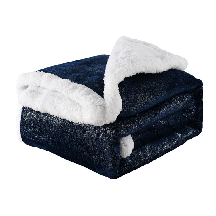 130x160cm Thickening Flannel Lamb Composite Home Office Double-Layer Blanket - Style M-1
