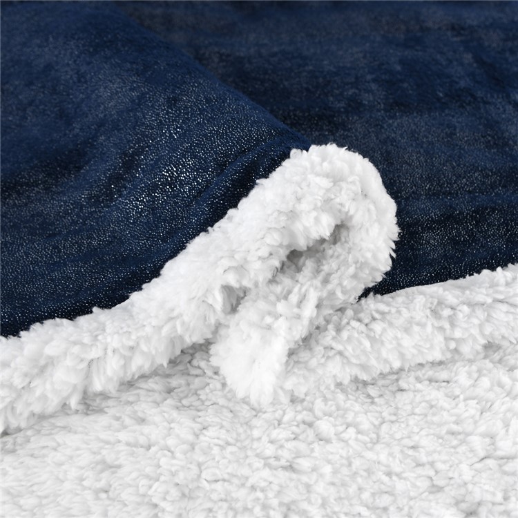 130x160cm Thickening Flannel Lamb Composite Home Office Double-Layer Blanket - Style M-5