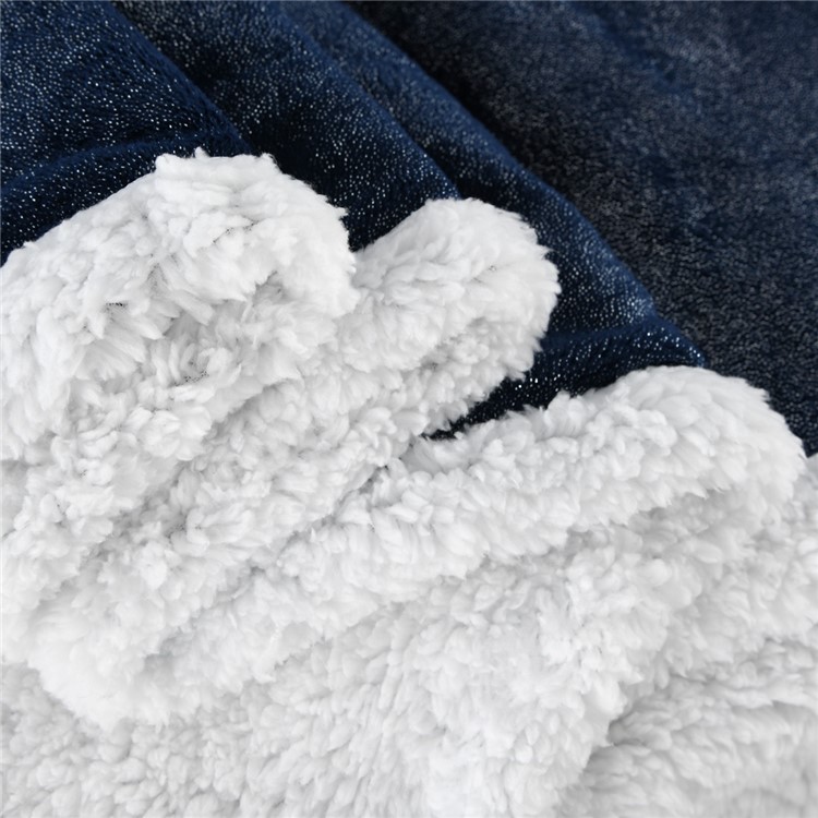 130x160cm Thickening Flannel Lamb Composite Home Office Double-Layer Blanket - Style M-6