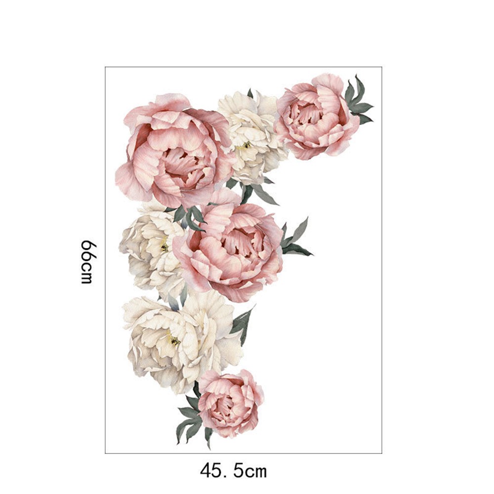 Spray-painted Peony Flower Living Room Bedroom Wall Decor Sticker-7