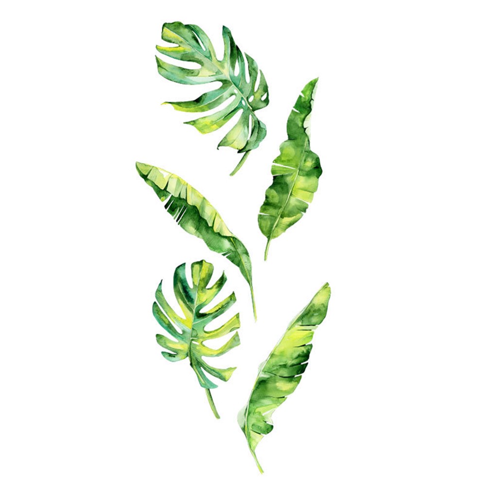 Tropical Green Plant Big Leaf Living Room Bedroom Decorative Wall Sticker-5