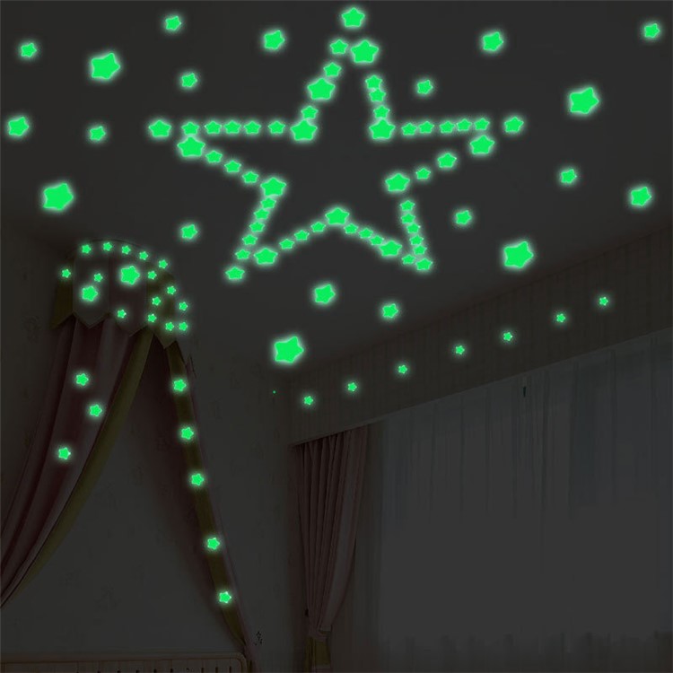 127PCS DIY Children's Bedroom Decoration Star Luminous Wall Stickers-3