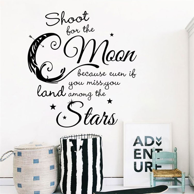 40x60cm English Words Stars Wall Sticker Adhesive Children Room Wallpaper Kindergarten Mural Art Decal-3