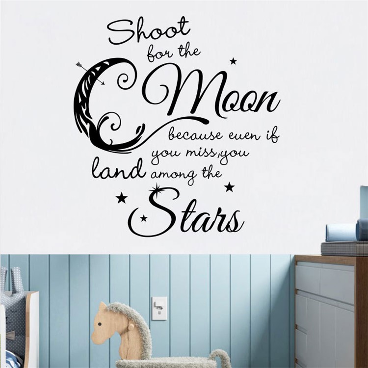 40x60cm English Words Stars Wall Sticker Adhesive Children Room Wallpaper Kindergarten Mural Art Decal-4