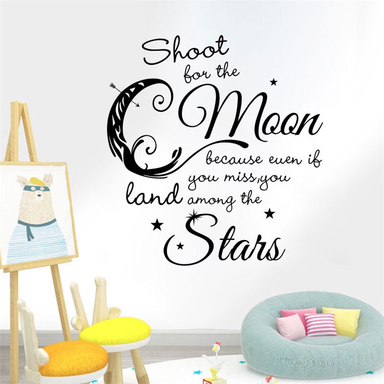 40x60cm English Words Stars Wall Sticker Adhesive Children Room Wallpaper Kindergarten Mural Art Decal-5