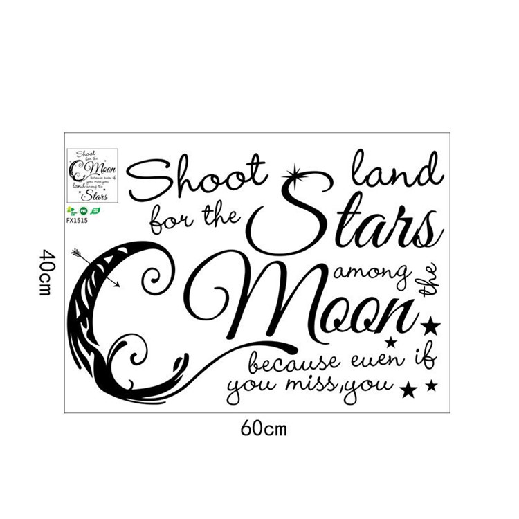 40x60cm English Words Stars Wall Sticker Adhesive Children Room Wallpaper Kindergarten Mural Art Decal-8