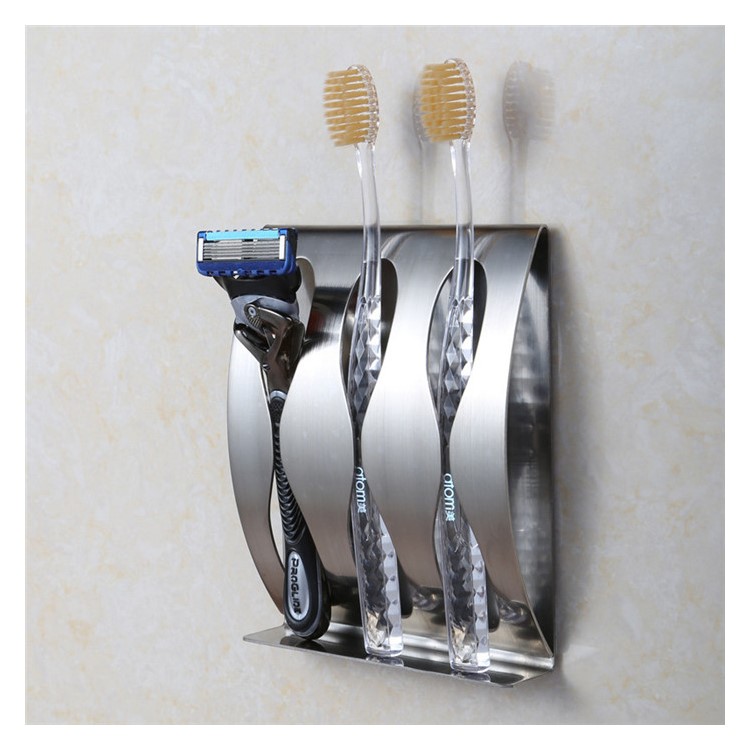 excellent en acier inoxydable Brosse à Dents Porte-brosse à dents Holder Salle de Bain 2pcs