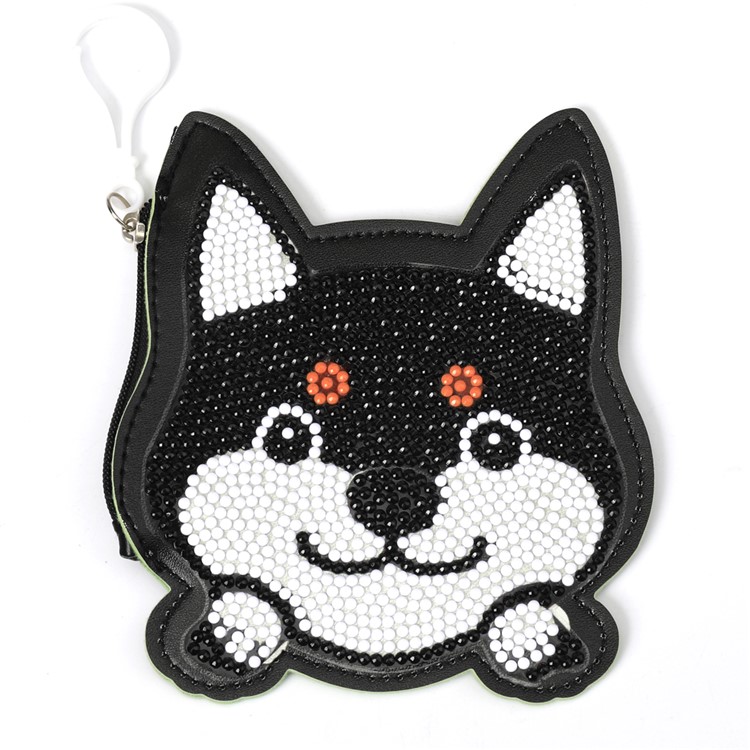 DIY Creative Animal Diamond Decor Small Pouch for Children - Black Dog-1