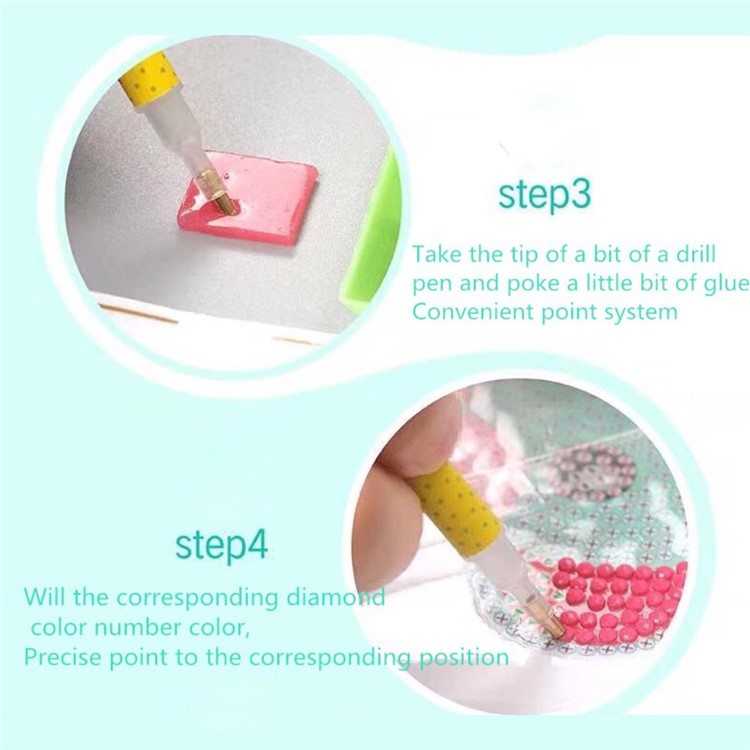 DIY Creative Animal Diamond Decor Small Pouch for Children - White Cat-8