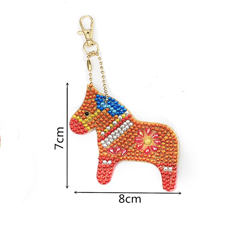 5Pcs Horse-shaped Cute Key Chain Pendant Keychain Holder Keyring Car Hanging Decor Decoration-7