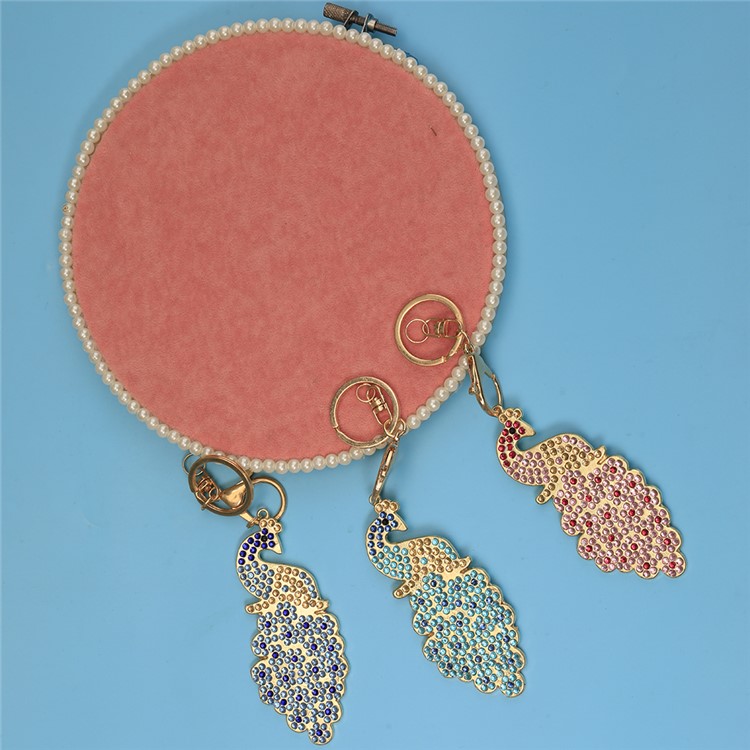 3Pcs Fashionable Peacock Key Chain Pendant Keychain Holder Keyring Car Hanging Decor Decoration-4