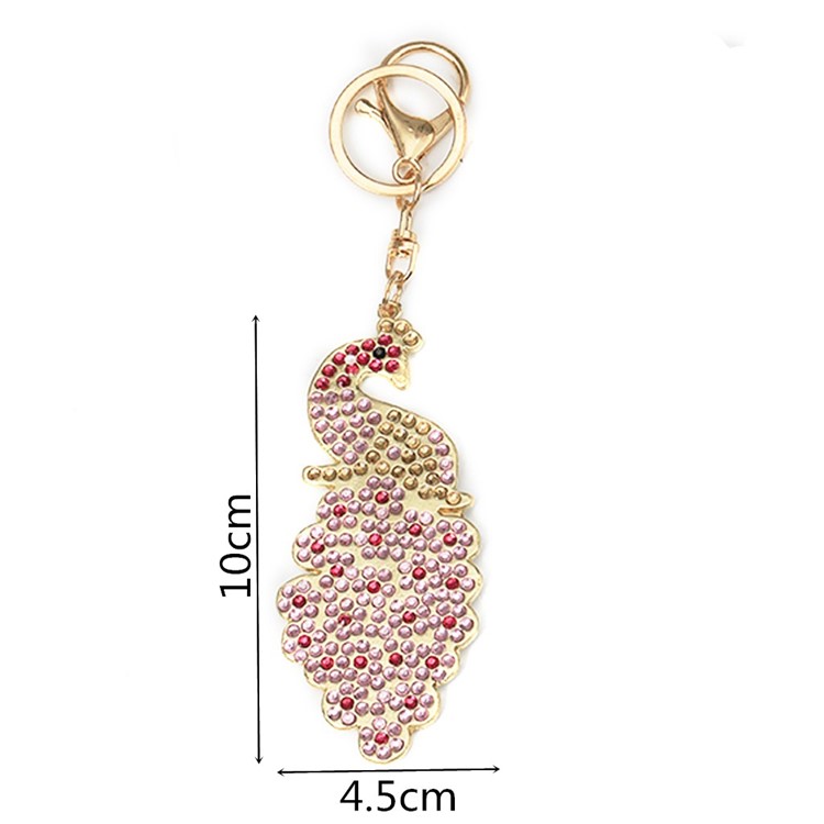 3Pcs Fashionable Peacock Key Chain Pendant Keychain Holder Keyring Car Hanging Decor Decoration-7