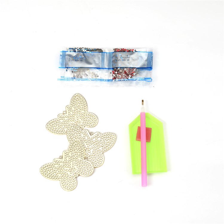 3Pcs Fashionable Butterfly Key Chain Pendant Keychain Holder Keyring Car Hanging Decor Decoration-5