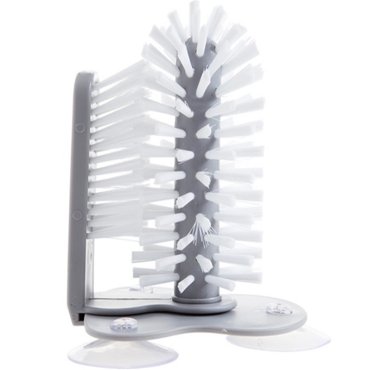 Glass Cup Washer Double Sided Bristle Brush with Suction Cups-1