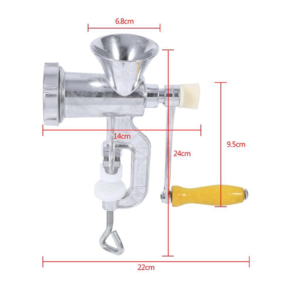Manual Meat Grinder and Sausage Stuffer Meat Grinder Mincer Pasta Maker Crank - Silver-14