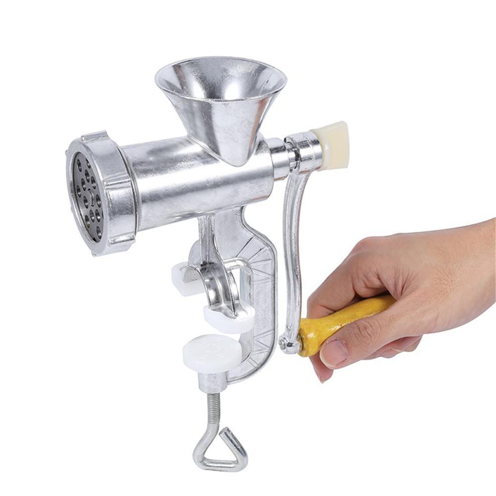 Manual Meat Grinder and Sausage Stuffer Meat Grinder Mincer Pasta Maker Crank - Silver-9