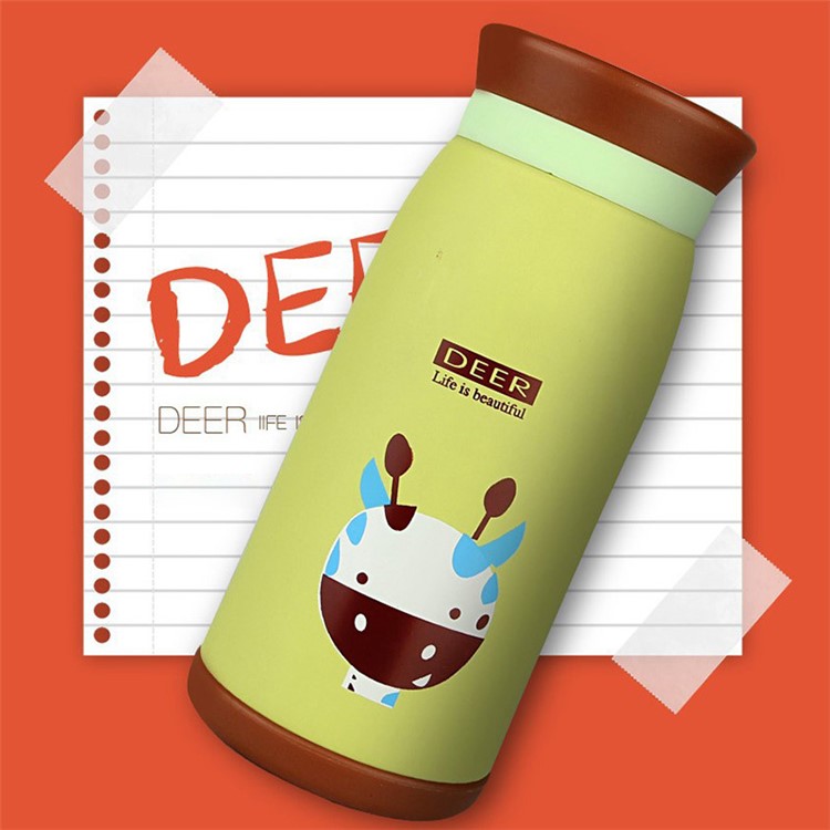 Cartoon Pattern 500ml Stainless Steel Vacuum Thermal Water Bottle - deer