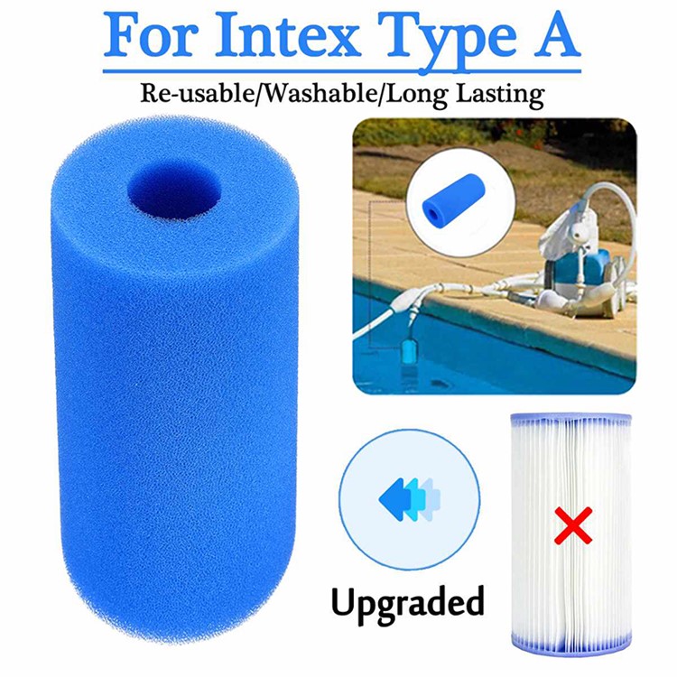 3 Sizes Swimming Pool Filter Foam Reusable Washable Sponge Cartridge Foam Bubble Jetted Pure SPA for Intex A H S1 Type - Blue-3