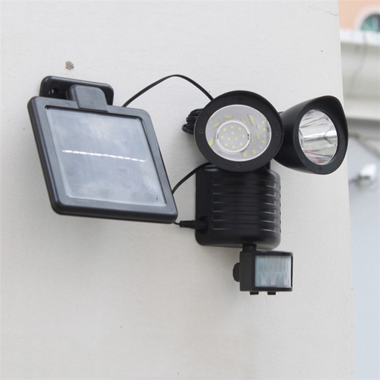 Solar Garden Light Human Body Induction Double-Headed 22-LED Outdoor Wall Lamp-1