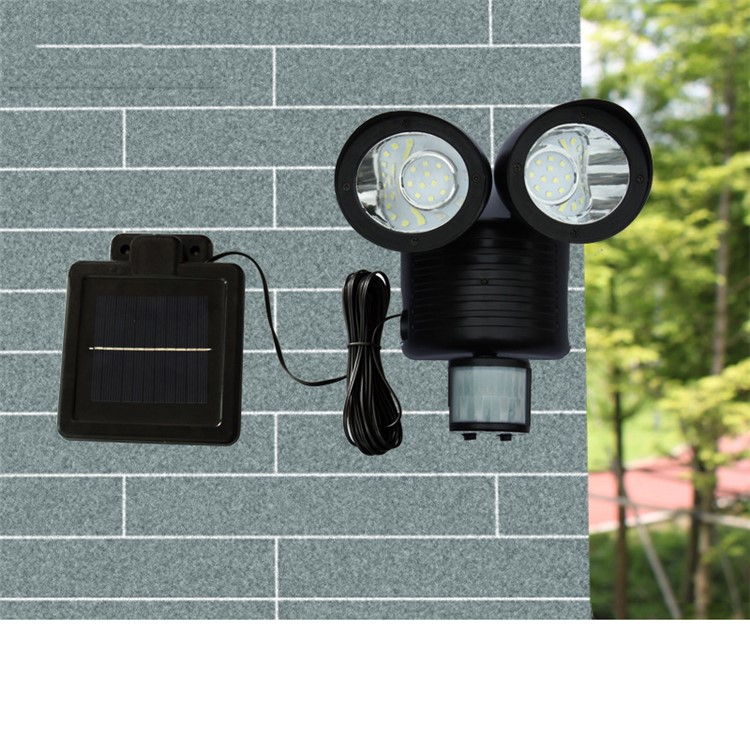 Solar Garden Light Human Body Induction Double-Headed 22-LED Outdoor Wall Lamp-2