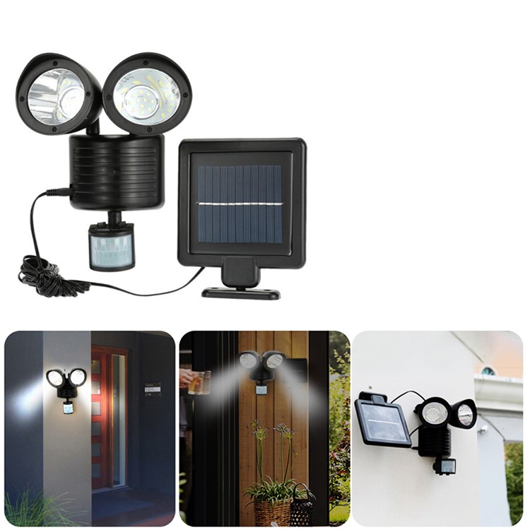 Solar Garden Light Human Body Induction Double-Headed 22-LED Outdoor Wall Lamp-5