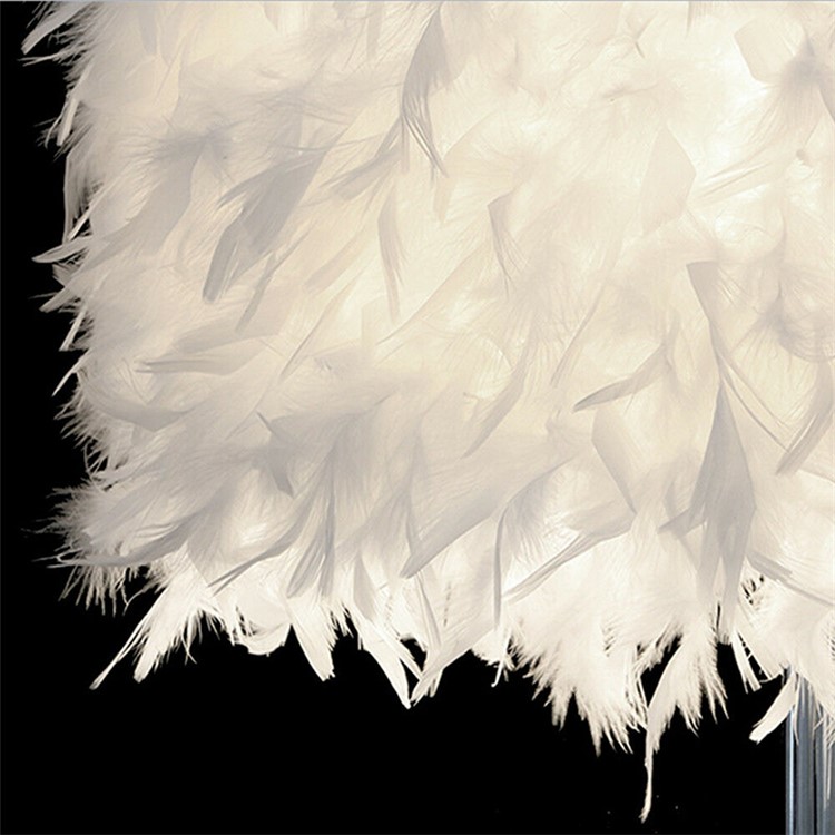 Pantalla LED Lámpara De Mesa Plumas Elegante Luz Mesita De Noche Dormitorio Iluminación De Oficina Decoración - Enchufe De La UE-4