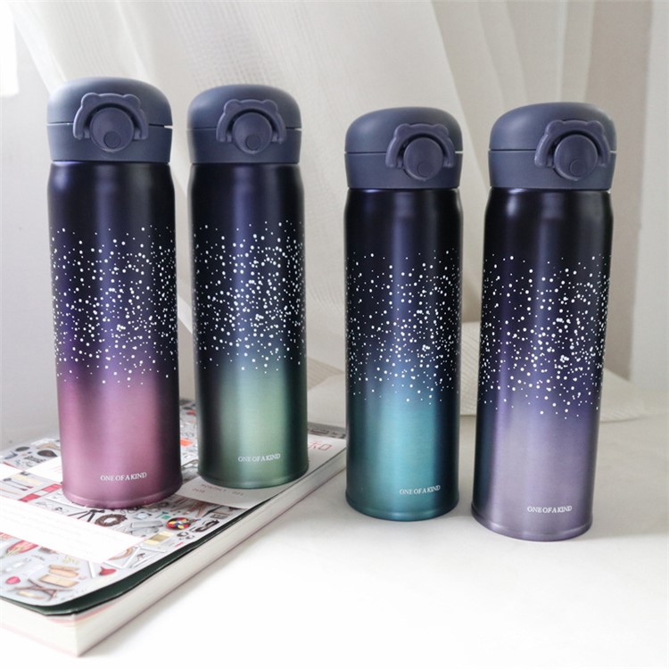 500ML Starry Sky Gradient Color Stainless Steel Insulating Cup - Purple-2