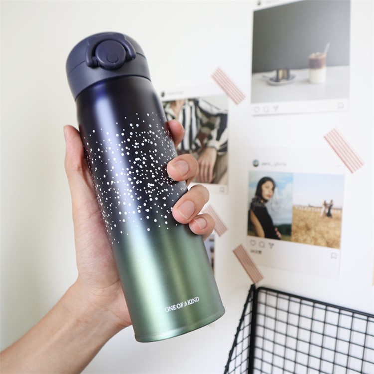 500ML Starry Sky Gradient Color Stainless Steel Insulating Cup - Green-1
