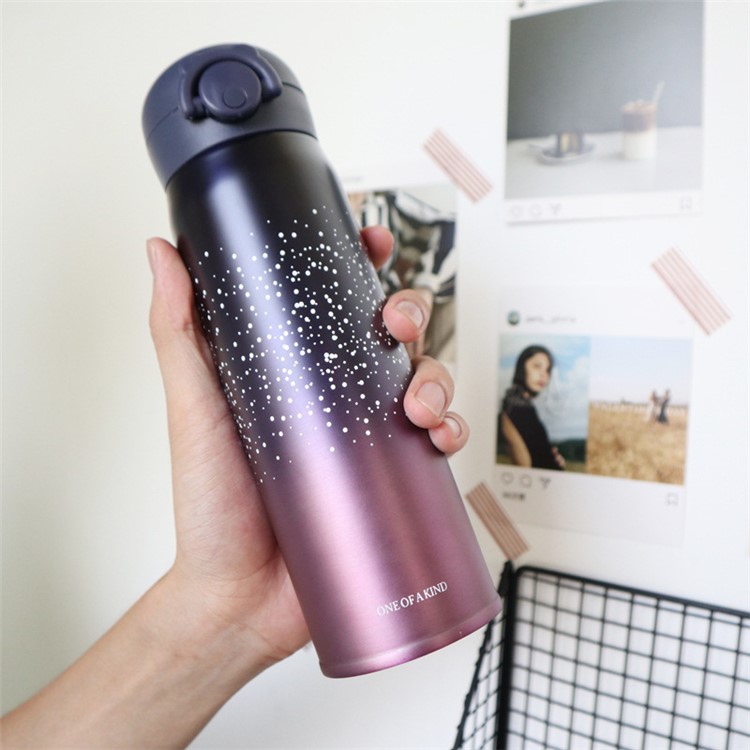 500ML Starry Sky Gradient Color Stainless Steel Insulating Cup - Red-1