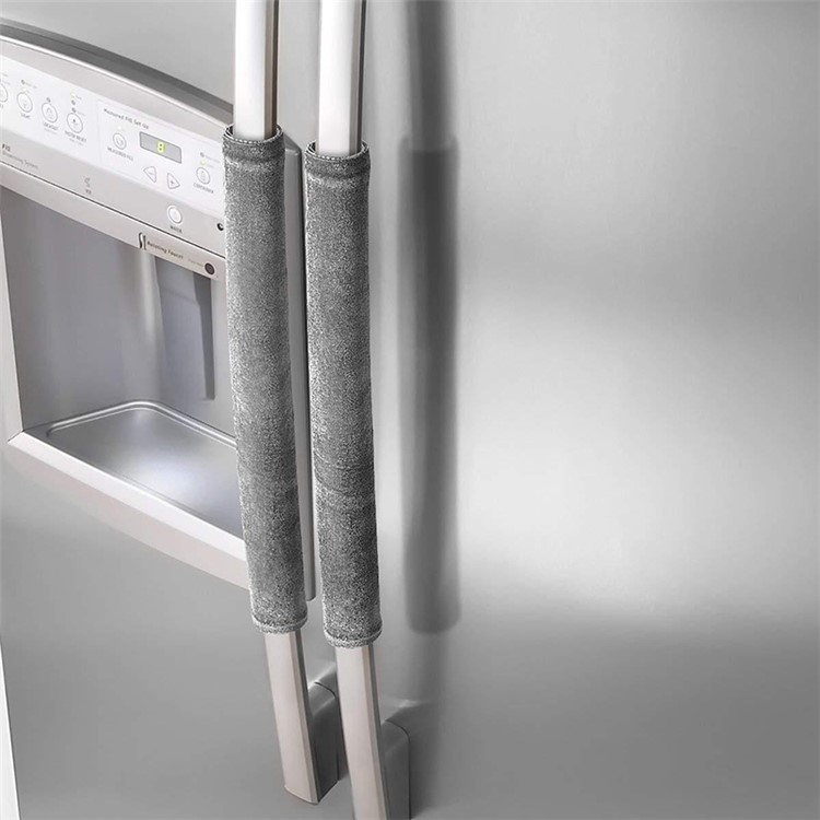 2Pcs Kitchen Appliance Fridge Door Handle Cover Non-Slip Anti-oil Protective Gloves - Grey