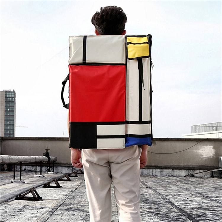 Color Splicing Multi-functional 4K Canvas Bag Outdoor Travel Sketch Bag-1