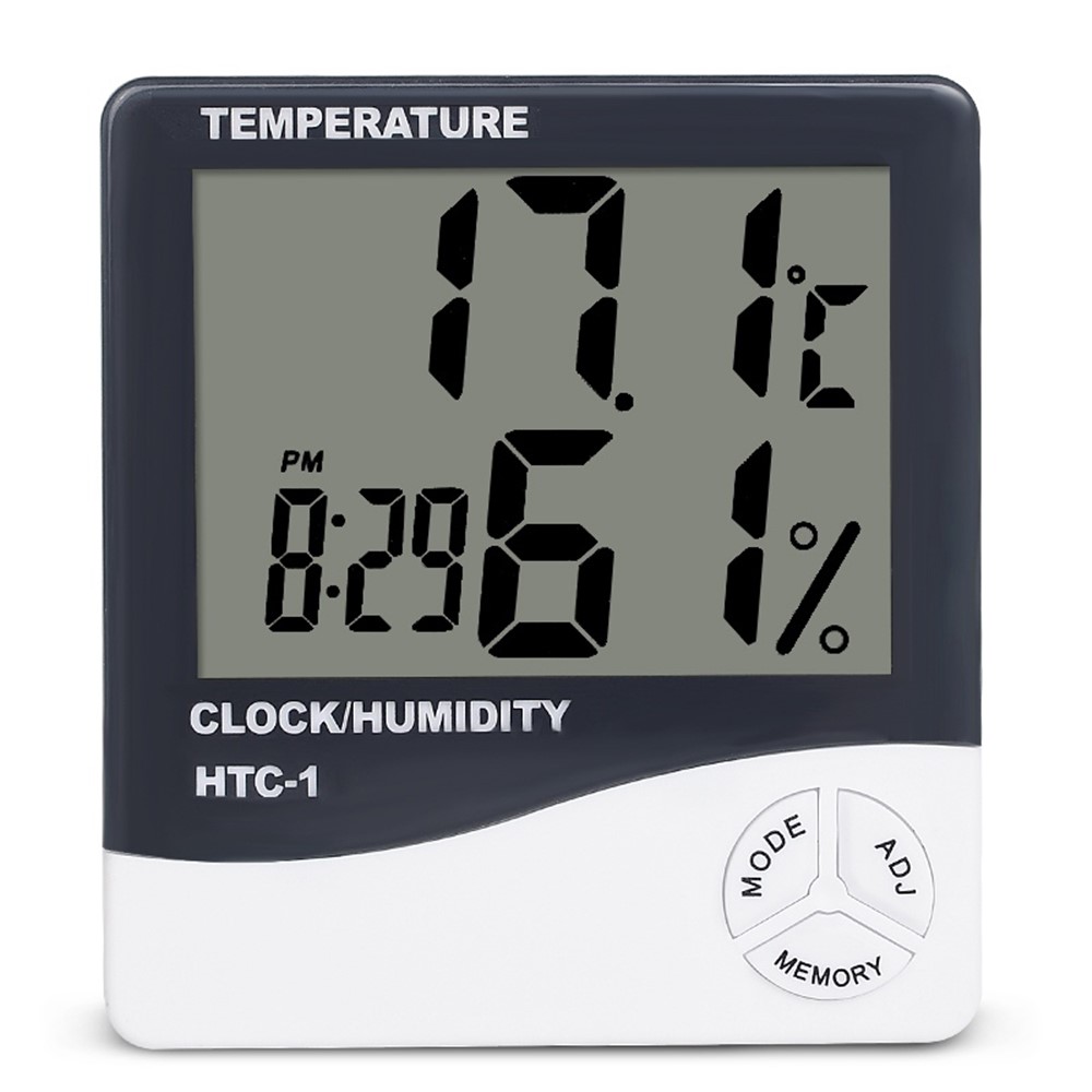 HTC-1 Digital LCD Thermometer Hygrometer Humidity Meter Room Indoor Temperature Clock-2