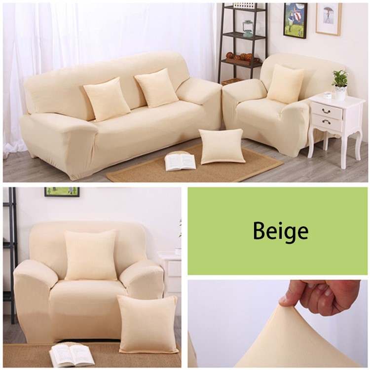 Elastic Couch Cover Protector Stretch Sofa Cover Single 90-140cm - Beige-1