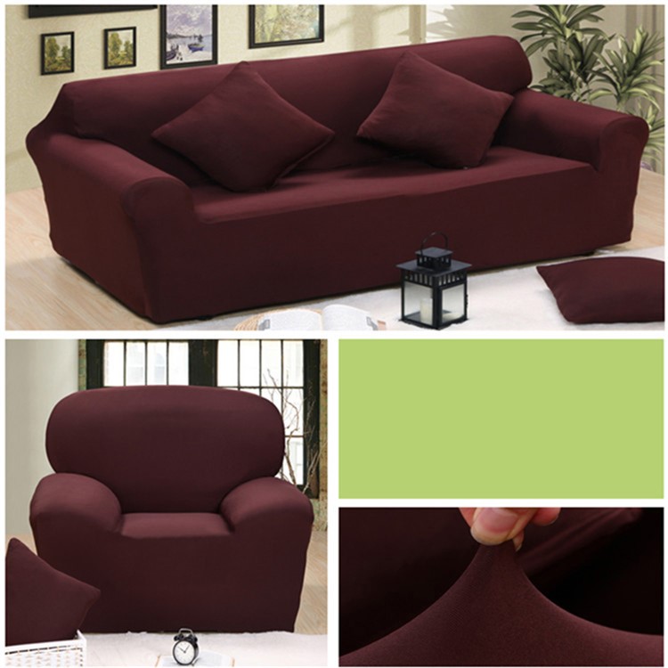 Elastic Couch Cover Protector Stretch Sofa Cover Single 90-140cm - Coffee-1