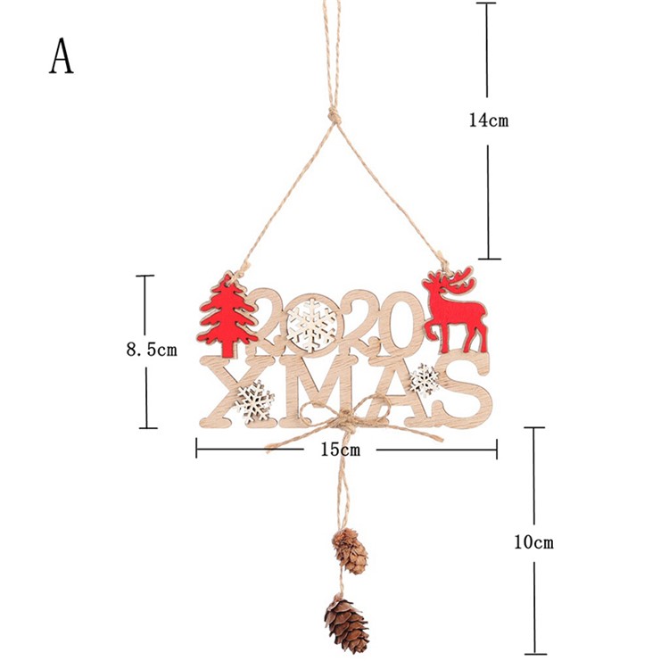 2020 Letters Numb rope Pendant Creative Decoration Arrangement of Christmas Tree - 15*8.5cm