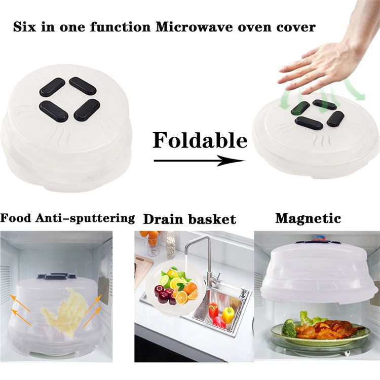 Microwave Oven Folding Strong Magnet Anti-splash Hover Cover-7