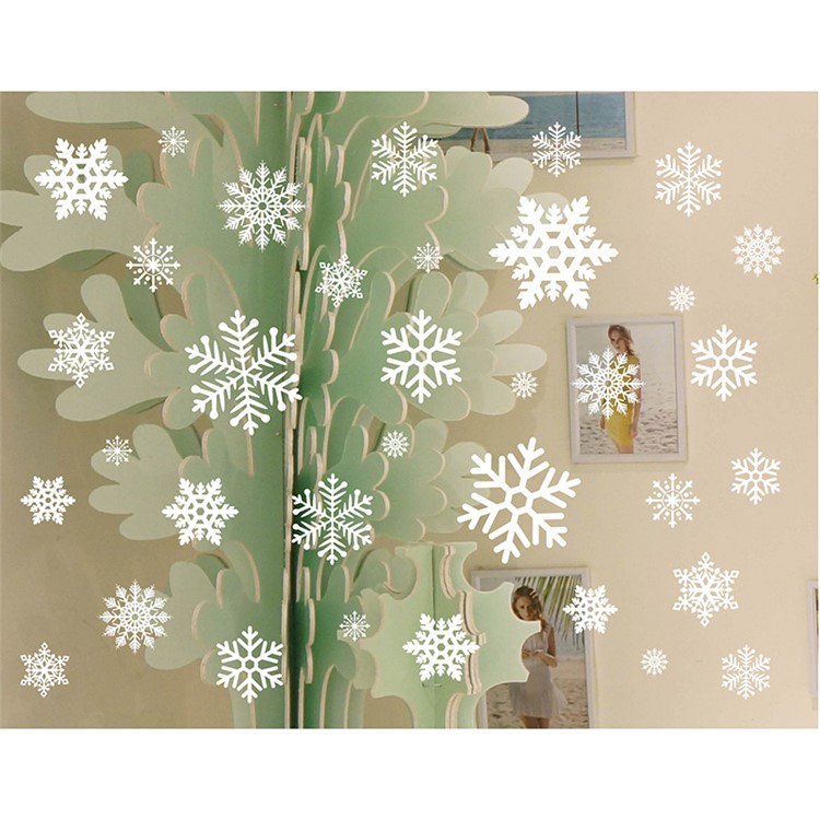 Non-adhesive Static Paste for Christmas Window Decoration - Snowflake-1