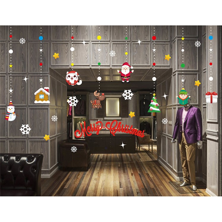 Pasta Estática No Adhesiva Para Decoración De Ventanas Navideñas - Adornos Colgantes De Colores-1