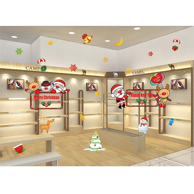 Non-adhesive Static Paste for Christmas Window Decoration - Colorful Door Post-1